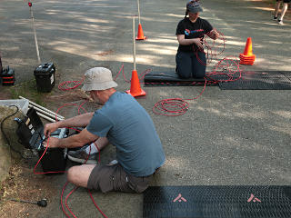 Usual RFID timing mat setup